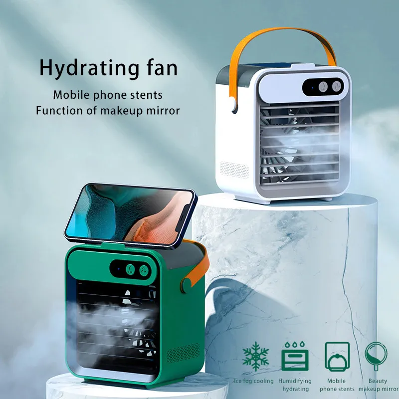 CoolEdge Portable Air Cooler 2 CoolEdge portable air cooler with rechargeable battery and USB power providing quiet cooling for desk and room use