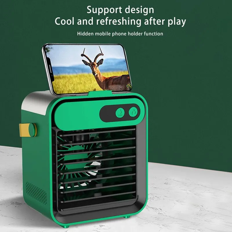 CoolEdge Portable Air Cooler 3 CoolEdge portable air cooler with rechargeable battery and USB power providing quiet cooling for desk and room use