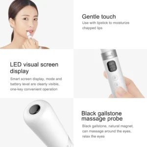 SkinBeautify Pro skin face beautifier device with vibration and light therapy for anti aging and dark circle reduction in compact portable design