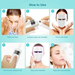 SkinRevive Pro LED face mask with red light therapy for acne treatment and skin rejuvenation with rechargeable controller