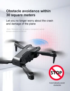 SmartyDrone portable camera drone with anti collision sensors and remote control for stable aerial photography