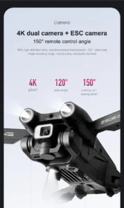 SmartyDrone portable camera drone with anti collision sensors and remote control for stable aerial photography