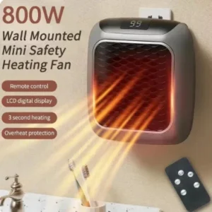WarmAIR Pro portable electric room heater with remote control and adjustable temperature in compact black and silver design