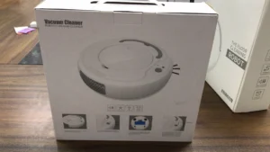 CleanRobot automatic robot vacuum cleaner with strong suction cleaning floor and navigating around obstacles in home
