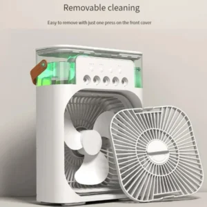 CoolTime portable air cooler with humidifier and quiet fan on desk providing fresh cooling airflow in home or office setting