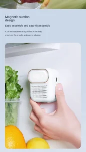 FridgeSan Pro Refrigerator Deodorizer and Sterilizer 17 FridgeSan Pro refrigerator deodorizer and sterilizer keeping vegetables fresh and eliminating odors inside fridge