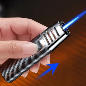 StormFlame Pro windproof jet flame lighter with strong blue flame and durable metal body for outdoor use